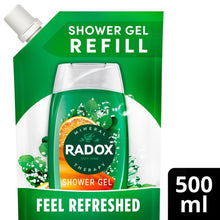 Load image into Gallery viewer, Radox Mineral Therapy Shower Gel Refill Pouch Feel Refreshed 500ml, 10 Pack