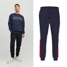 Load image into Gallery viewer, Jack &amp; Jones Jwhwill Blocking Logo Sweatpants Men's Navy Loungewear Jogger Trousers XXL