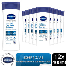 Load image into Gallery viewer, Vaseline Expert Care Body Lotion Instant Dry Skin Rescue Hydrating 400ml, 12 Pack