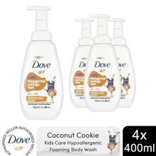 Load image into Gallery viewer, Dove Kids Care Hypoallergenic Skin Care Foaming Body Wash Coco Cookie 400ml, 4pk