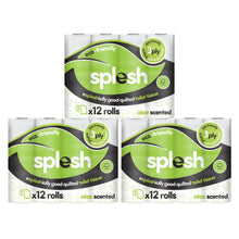 Load image into Gallery viewer, Splesh by Cusheen Quilted Luxury Aloe Vera 3 Ply Toilet Tissue Paper 36 Rolls