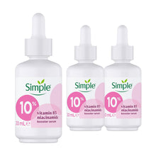 Load image into Gallery viewer, Simple 10% Niacinamide Serum 3 Pack, 30ml Each, Vitamin B3 Booster Brightening Face Serum, Helps Reduce Blemishes and Uneven Tone, Smooths Skin Texture and Restores Radiance