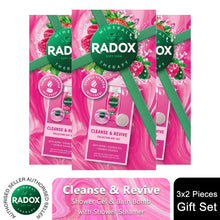 Load image into Gallery viewer, Radox Cleanse &amp; Revive Shower Gel &amp; Bath Bomb Gift Set for Her w/ Shower Steamer