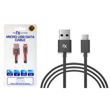 Load image into Gallery viewer, FX Factory Micro USB 2.0 Data Cable for Sync &amp; Charge Android Devices 1M, Black