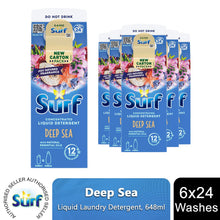 Load image into Gallery viewer, Surf Laundry Liquid Detergent Deep Sea 24 Washes Fabric Stain Removal 648ml, 6pk