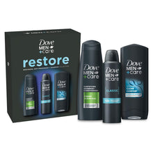 Load image into Gallery viewer, Dove Men+Care Restore Bodywash, Shampoo &amp; Bodyspray 3 Pieces Gift Set for Him