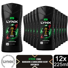 Load image into Gallery viewer, Lynx Africa 12-H Refreshing Fragrance Shower Gel Body Wash for Men, 12x225ml
