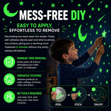 Load image into Gallery viewer, Glow in The Dark Star &amp; Moon Wall Stickers Kids Bedroom Nursery Decor 30cm