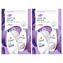 Load image into Gallery viewer, Dove Time to Relax Body Wash Collection 2pcs Gift Set for Her with Shower Puff