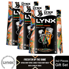 Load image into Gallery viewer, Lynx Africa Spray &amp; Sunset Wash Gift Set with Socks, 48H Fresh Scent Care