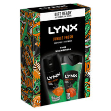 Load image into Gallery viewer, Lynx Jungle Fresh THE WINGMEN Body Spray &amp; Body Wash Duo Gift Set for Him