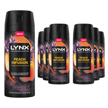 Load image into Gallery viewer, Lynx Body Spray Fine Fragrance Collection Peach Infusion for Men 150ml, 6 Pack