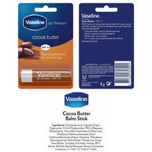Load image into Gallery viewer, Vaseline Lip Balm Stick Cocoa Butter 4g 8 Pack Lip Therapy Moisturising Lip Care