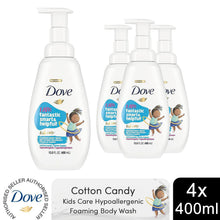Load image into Gallery viewer, Dove Kids Care Hypoallergenic Skin Care Foaming Body Wash Cotton Candy, 4x400ml