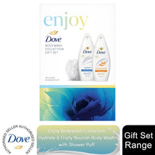 Load image into Gallery viewer, Dove Enjoy Bodywash Collection 2 Pieces Gift Set for Her with Shower Puff