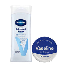 Load image into Gallery viewer, Vaseline Advanced Repair Body Lotion &amp; Lip Therapy Duo 400ml + 20g