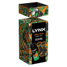 Load image into Gallery viewer, Lynx LET'S GET CRAKING Jungle Fresh Body Spray Gift Set for Him with Socks Pair