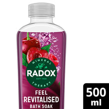 Load image into Gallery viewer, 6x Radox Mineral Therapy Feel Revitalised Bath Soak w/ Cherry &amp; Raspberry, 500ml