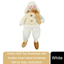 Load image into Gallery viewer, Haven Soft Toy Snowman with Golden Scarf Ideal Christmas Gitd for Kids,13x5x35cm