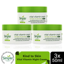 Load image into Gallery viewer, Simple Kind to Skin Face Cream - Day SPF15 or Night Cream, Hydrating 50ml, 3 Pack