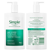 Load image into Gallery viewer, Simple Face Wash Cleanser AgeResist &amp; Repair, PurifyGel &amp; Hydrate Micellar 240ml