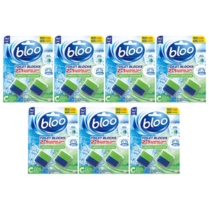 Bloo Toilet Rim Blocks Limescale Prevention 2in1 Cleaning Foam, 7 Pack