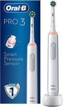 Load image into Gallery viewer, Oral-B Pro 3 3000 Cross Action White Rotating Motion Electric Toothbrush