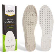 Load image into Gallery viewer, Crosby Scented Unisex Foot Lenght Insoles for Footwear, 2 Pairs Natural Cotton