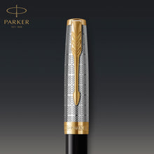 Load image into Gallery viewer, Parker Sonnet Rollerball Pen Black Gloss Finish Gold Trim Black Ink Gift Box
