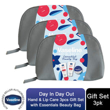 Load image into Gallery viewer, Vaseline Day In Day Out Hand &amp; Lip Care Essentials Beauty Bag 3pcs Gift Set
