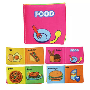Doodle Non-Toxic Soft Infant Early Learning Baby Cloth Book[Food]