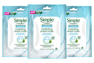 Simple Sheet Mask 1PC Water boost, Pack of 3