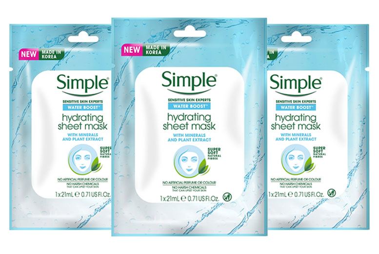 Simple Sheet Mask 1PC Water boost, Pack of 3