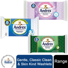 Load image into Gallery viewer, Andrex Washlets Gentle Clean, Skin Kind or Classic Clean Toilet Tissue Wipes