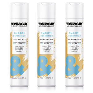 3x 250ml Toni & Guy Smooth Definition Conditioner with Fiber StrengtheningSystem