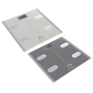 Gymcline Body Analysis Scale w/ BMI & Calorie Intake Guide, Silver or Space Grey