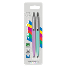 Load image into Gallery viewer, Parker Jotter Ballpoint Pen Pastel Collection Mint Purple Medium Nib Blue Ink 2x