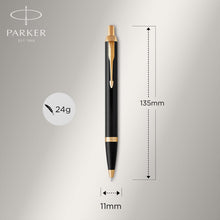 Load image into Gallery viewer, Parker IM Ballpoint Pen Black Lacquer Medium Point Black Ink Gift Box