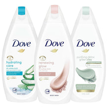 Load image into Gallery viewer, Dove Hydrating Care, Purifying Detox &amp; Renewing Glow Body Wash 450ml, 3pk or 6pk
