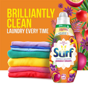Surf Washing Liquid 24w & Comfort Fabric Conditioner 55w  Passion Bloom  Summer Fragrance Bundle