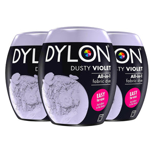 DYLON Washing Machine Fabric Dye Pod, Dusty Violet, 3 Packs of 350g