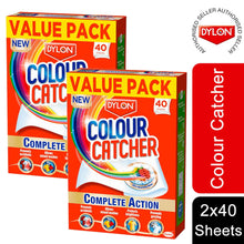 Load image into Gallery viewer, 2 Pack Dylon Colour Catcher Complete Action Laundry Sheets, 40 Sheets