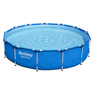 Bestway Round Steel Pro Blue or Steel Pro MAX Stone Wall Pool with Filter Pump