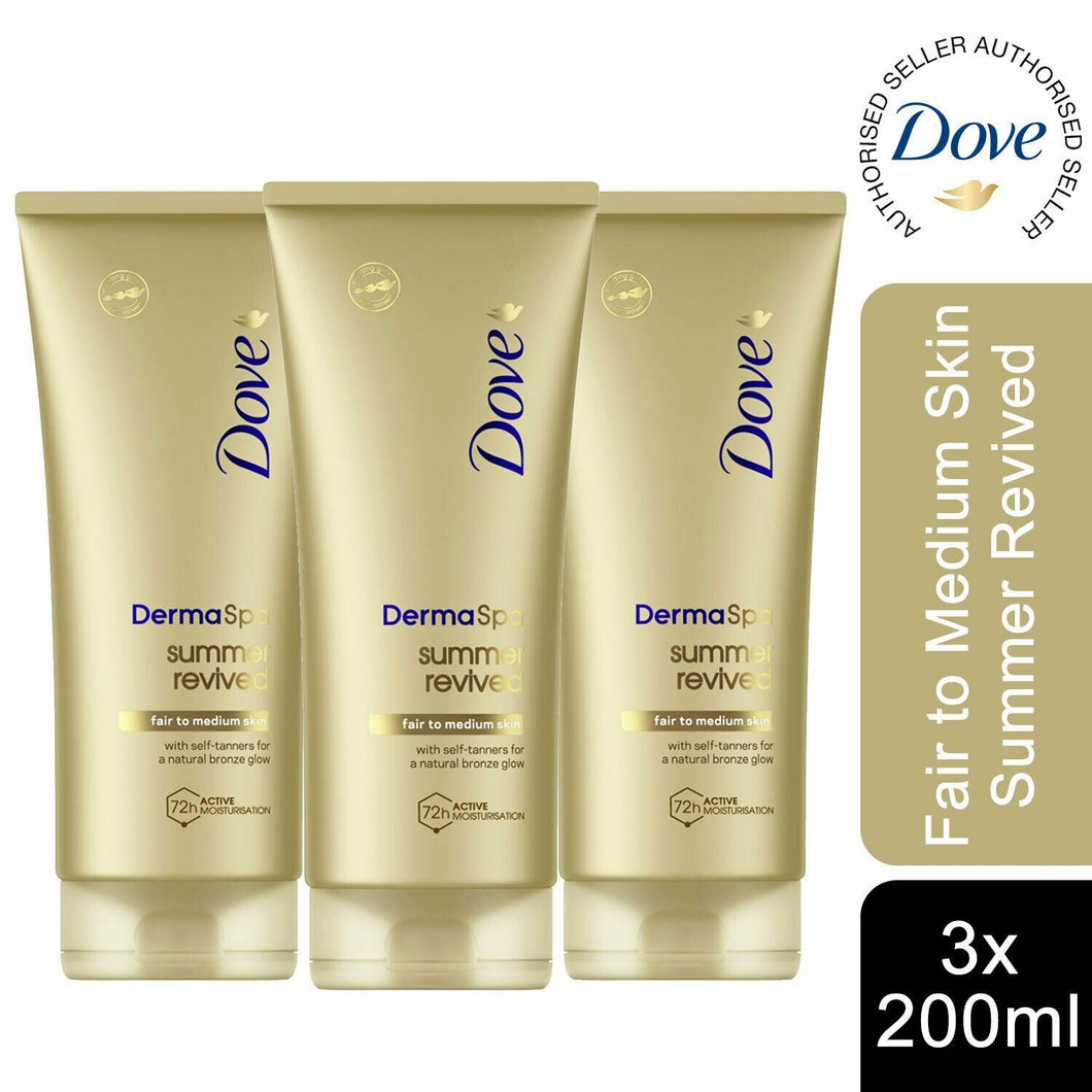 3pk of 200ml Dove DermaSpa Summer Revived Face Cream with Cell Moisturisers