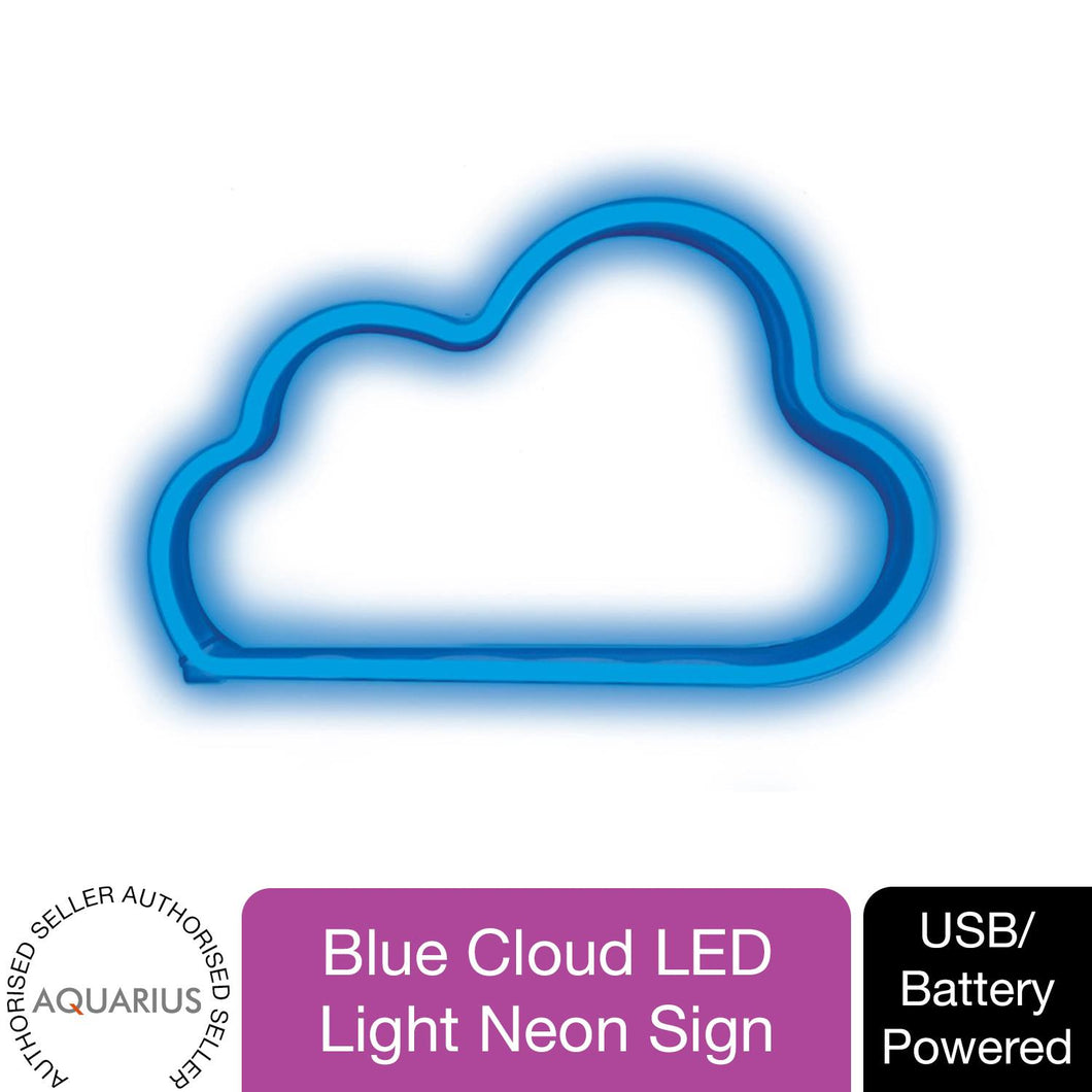 Aquarius Neon Cloud Shape Neon Light Blue Color LED Night Lights