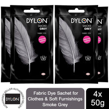 Load image into Gallery viewer, DYLON Hand Fabric Dye Sachet, Smoke Grey, 4 Packs of 50g