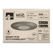 Load image into Gallery viewer, 4lite WiZ Connected GU10 Smart LED Bulb with Satin Chrome Downlight (IP20)