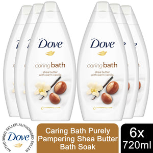 6pk of 720ml Dove Caring Bath Purely Pampering Shea Butter Bath Soak