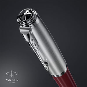 Parker 51 Ballpoint Pen Burgundy Barrel Chrome Trim Medium Black Ink GiftBox