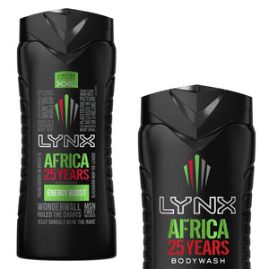 Lynx Energy Boost Shower Gel Bodywash, Africa, 3 or 6 Pk, 500ml